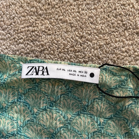 Bright green and blue boho/maxi dress from Zara. - Picture 4 of 4